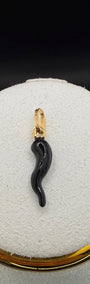 Cornicello Black Pendant 18k, M.