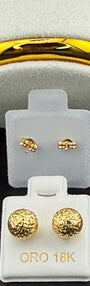 Textured Gold Ball Earrings 18k.