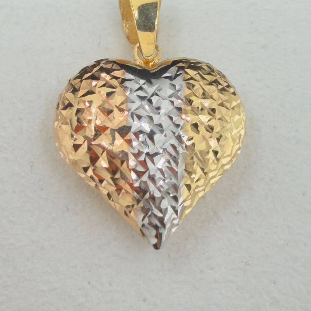 Two-Tone Heart Pendant 18k.