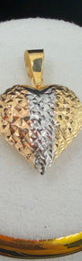 Two-Tone Heart Pendant 18k.