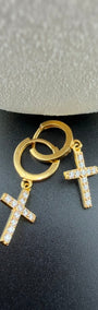Cross-Shaped Hoop 18k.