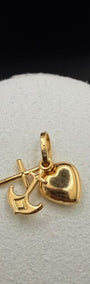 Heart & Anchor Amulet Pendant 18k.