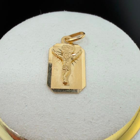 Christ on a Plaque Pendant 18k.