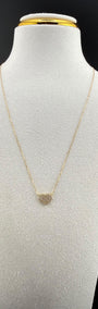 Cubic Zirconia Heart Chain 18k, adjustable.