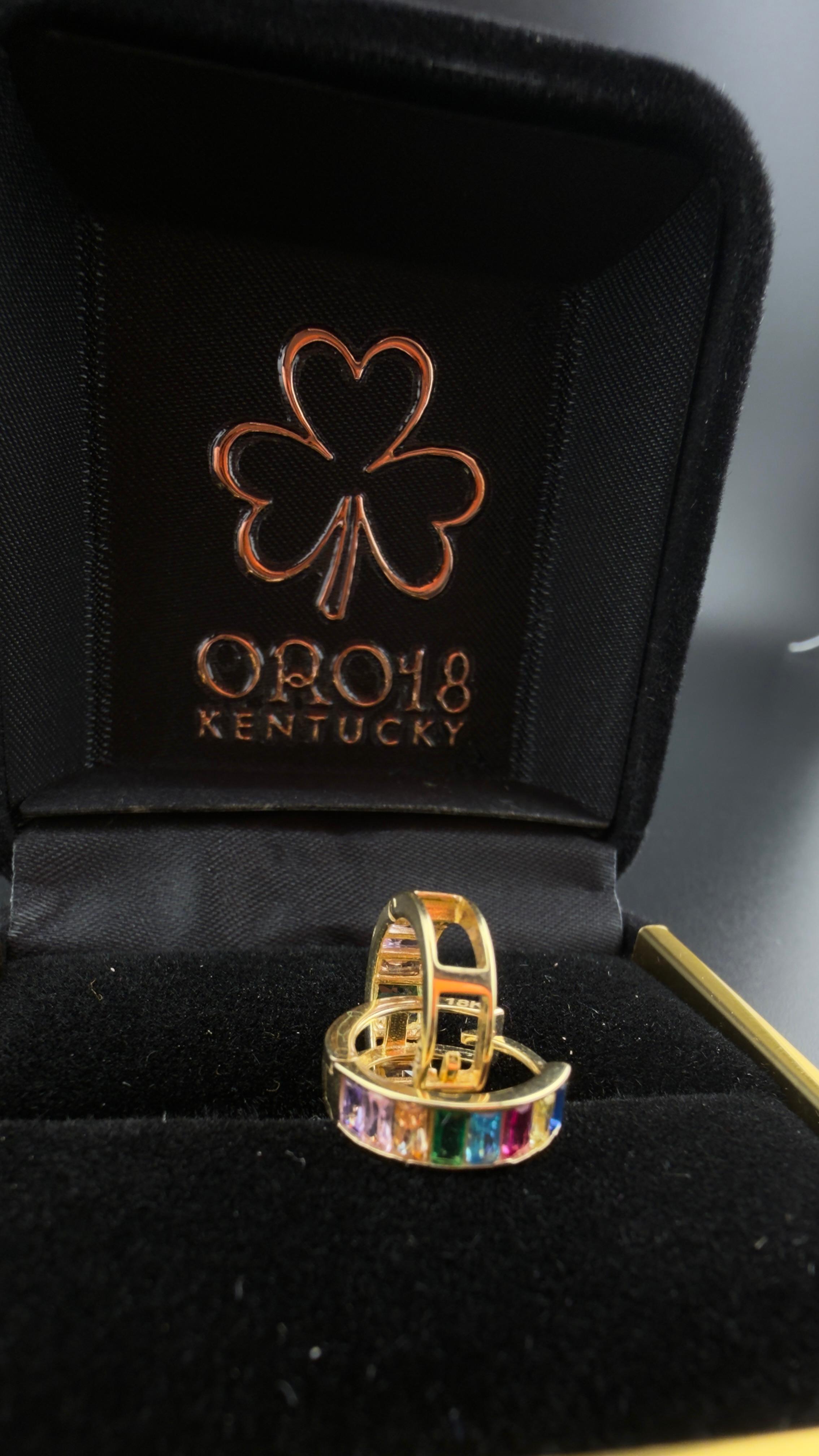 Multicolor Gold Hoops 18k