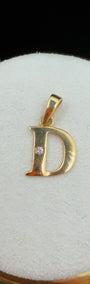 Gold D Initial Pendant 18k.