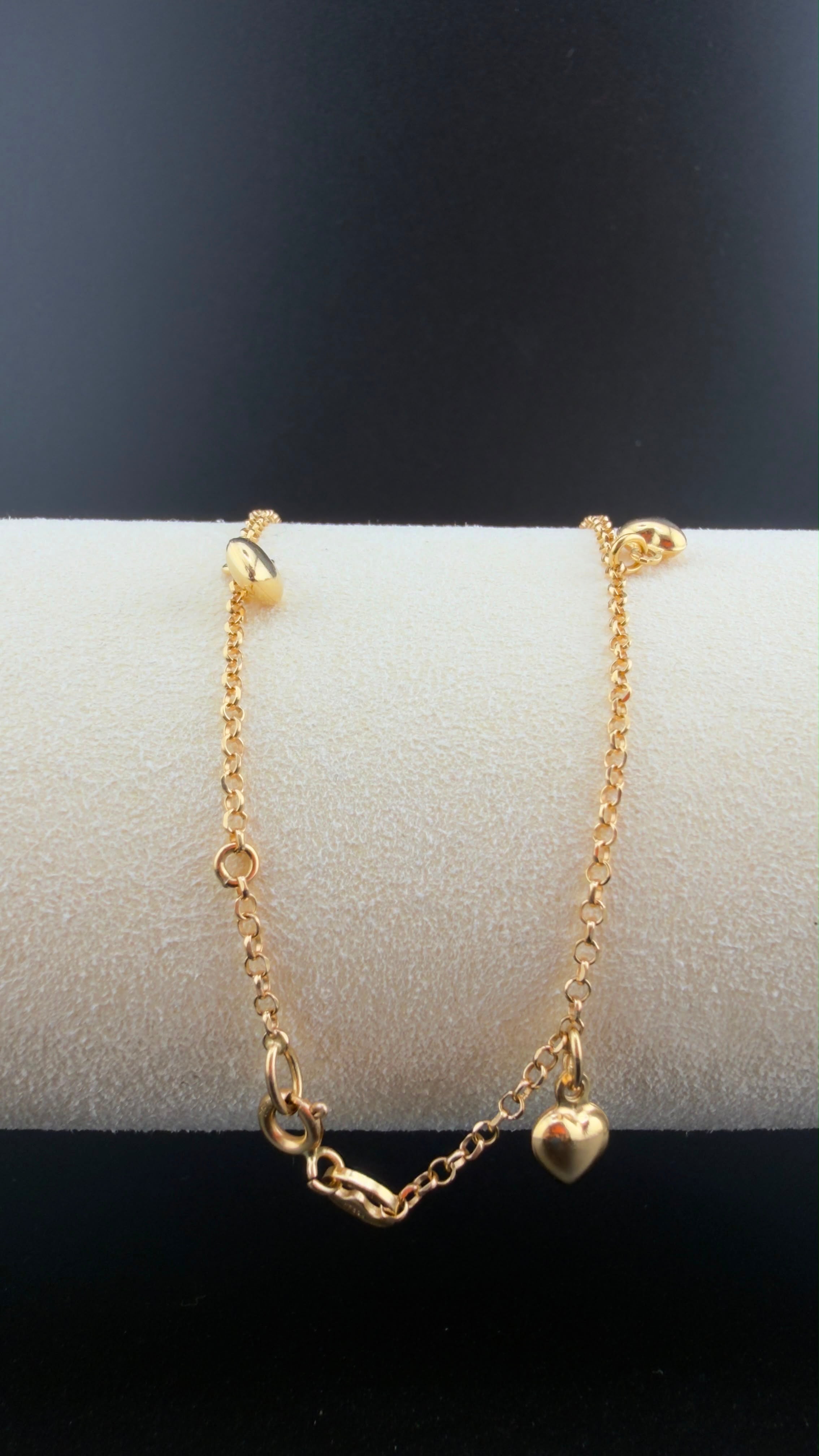 Heart Stitch Anklet 18k.