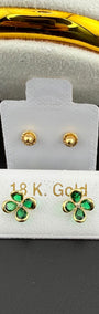 Green Clover Hoop 18k.