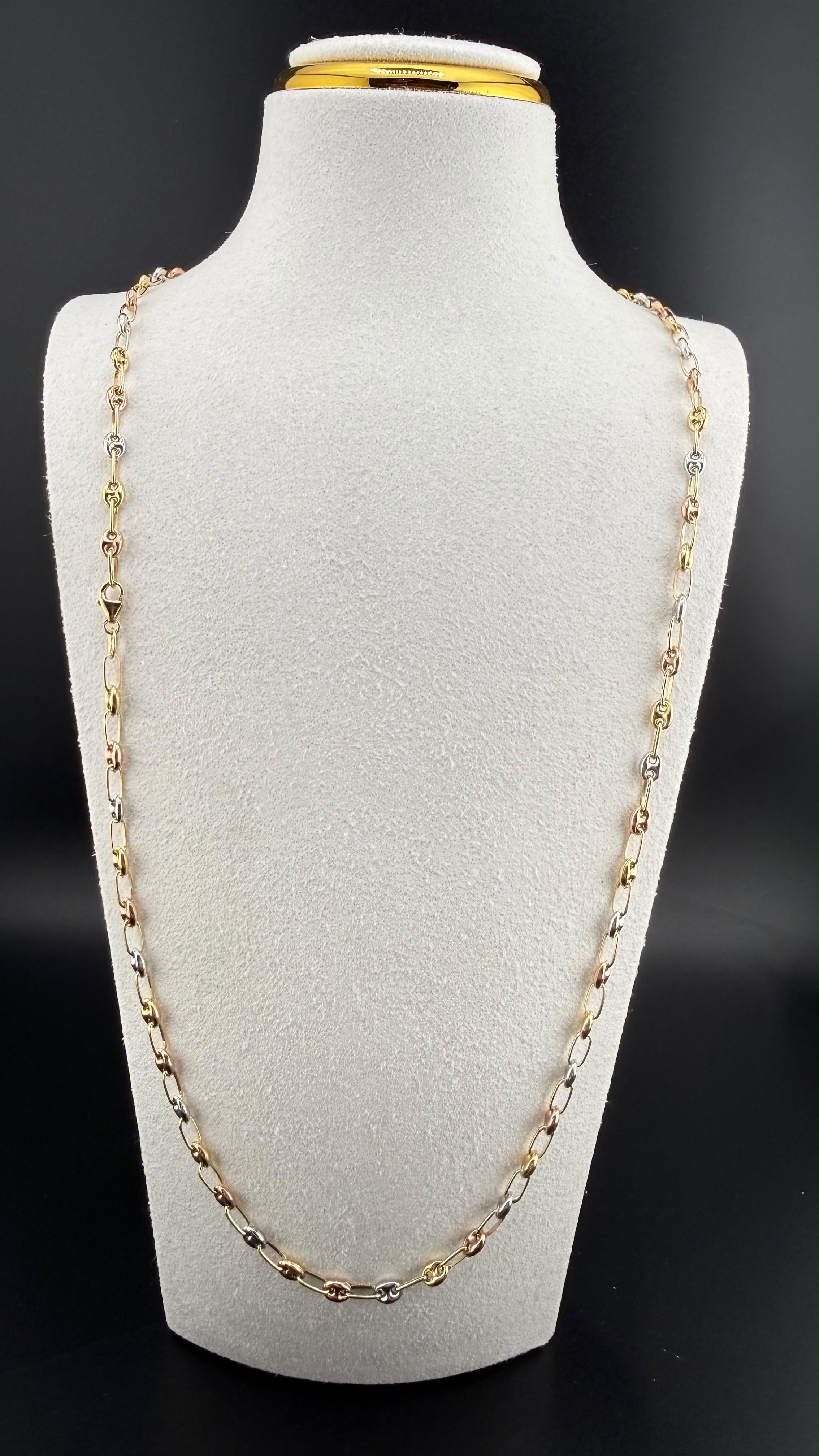 Double-G 3 Colors Chain 18k, 60cm.