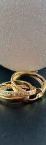 Greek Key Hoop 18k.
