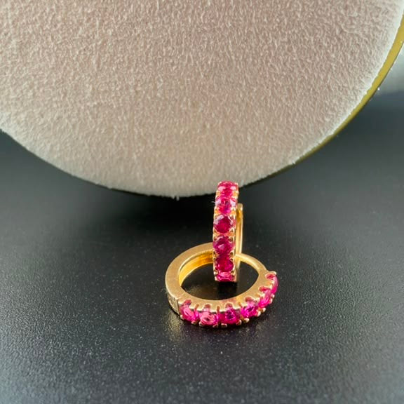 Fucsia Glam Hoop 18k.