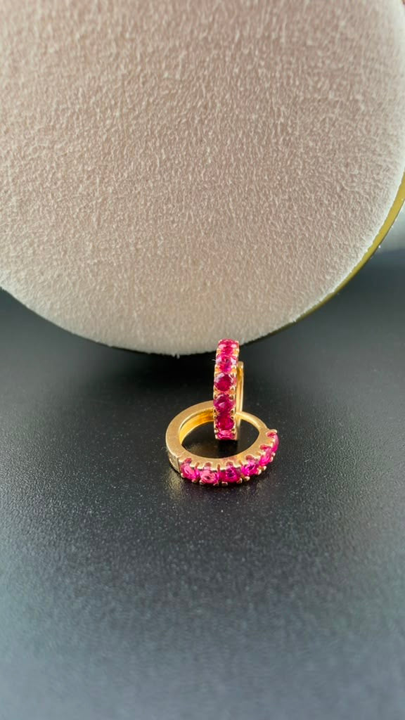 Fucsia Glam Hoop 18k.