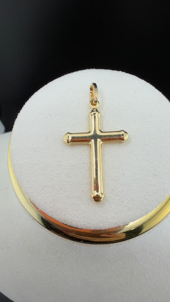 Rounded Cross Pendant 18k.