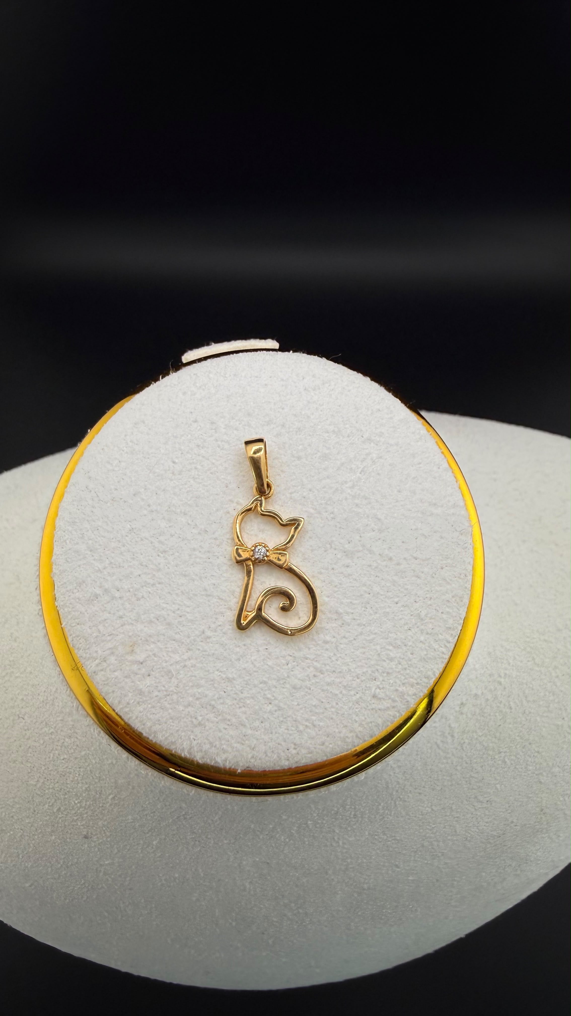 Cat Pendant 18k.
