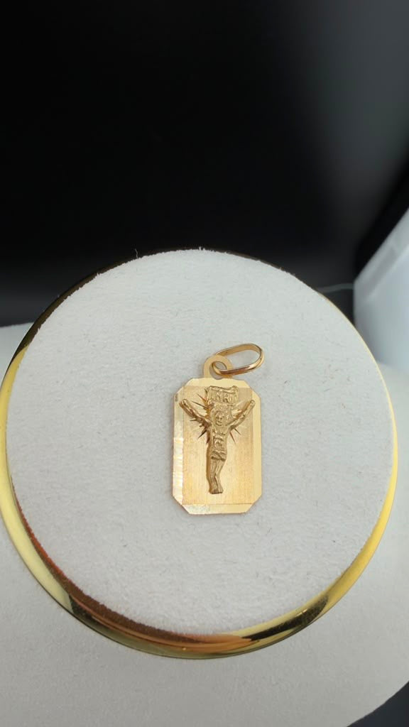 Christ on a Plaque Pendant 18k.