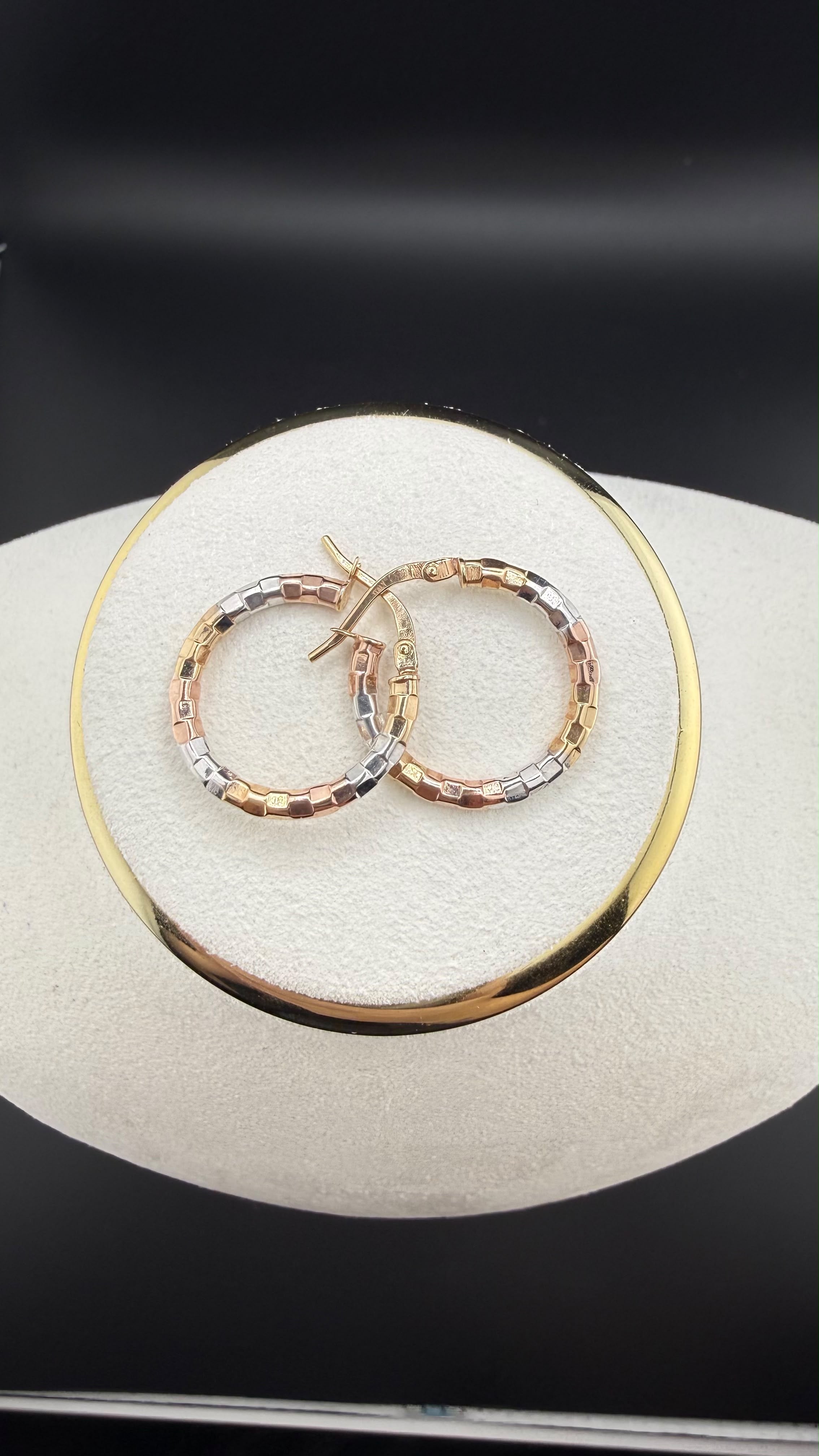 Tri-Color Gold Hoop 18k.