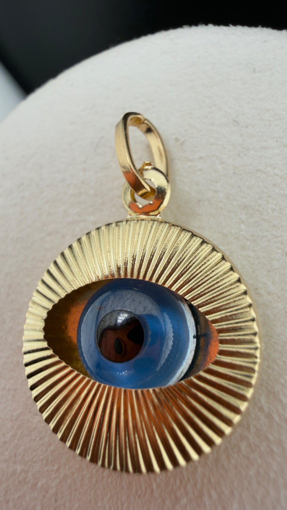 Golden Sun Evil Eye Pendant 18k.