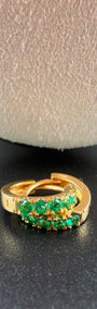 Green Glam Hoop 18k.