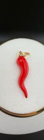 Cornicello red Pendant 18k.