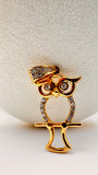 Owl Zirconia Pendant 18k