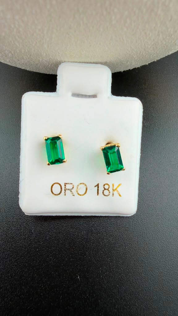 Lab Emerald Earrings 18k.