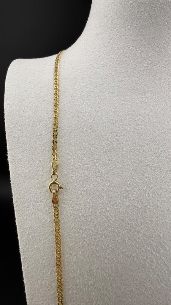Cubalink Plain Chain 18k,60cm.