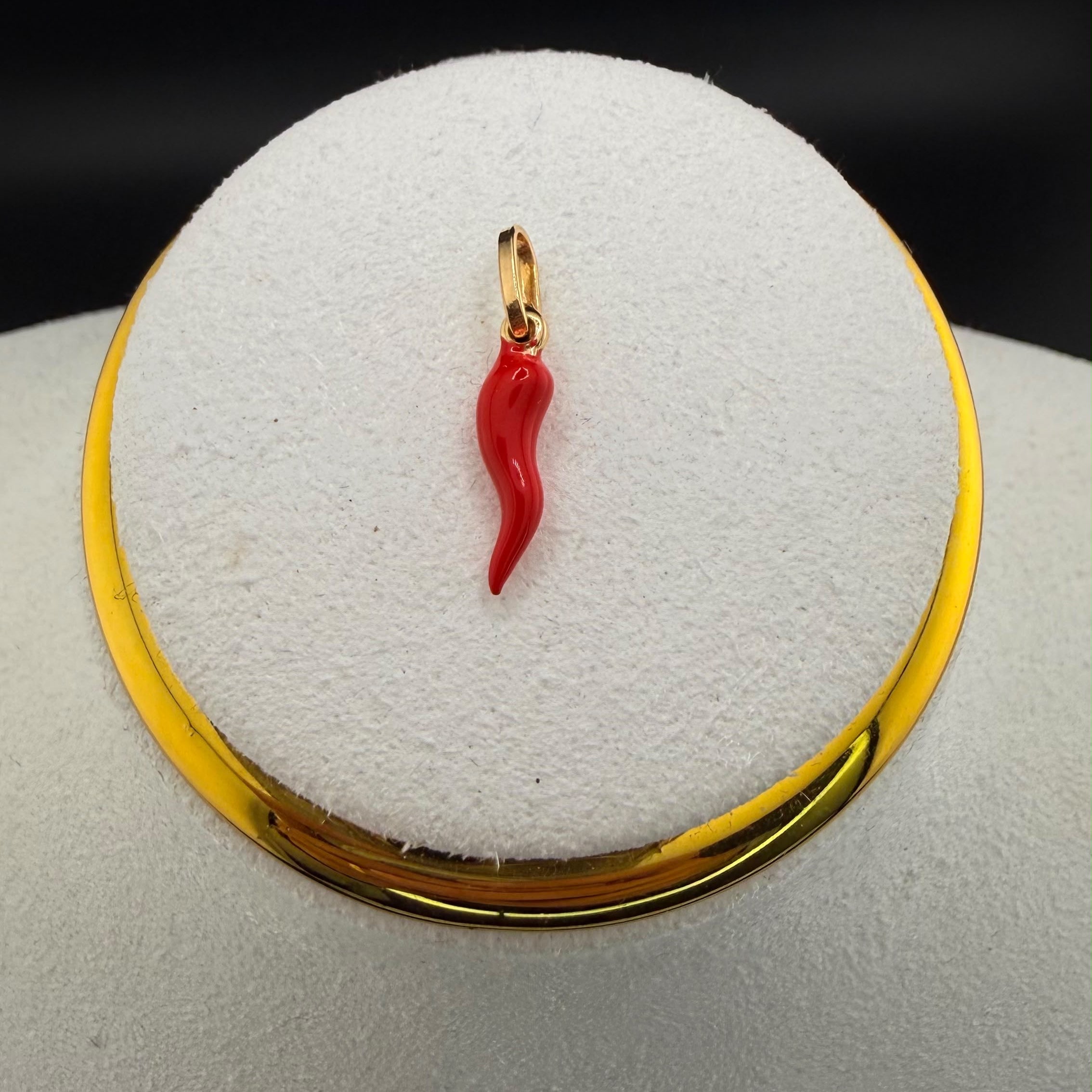 Cornicello red Pendant 18k,S.