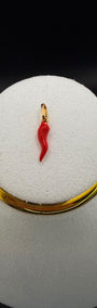 Cornicello red Pendant 18k,S.