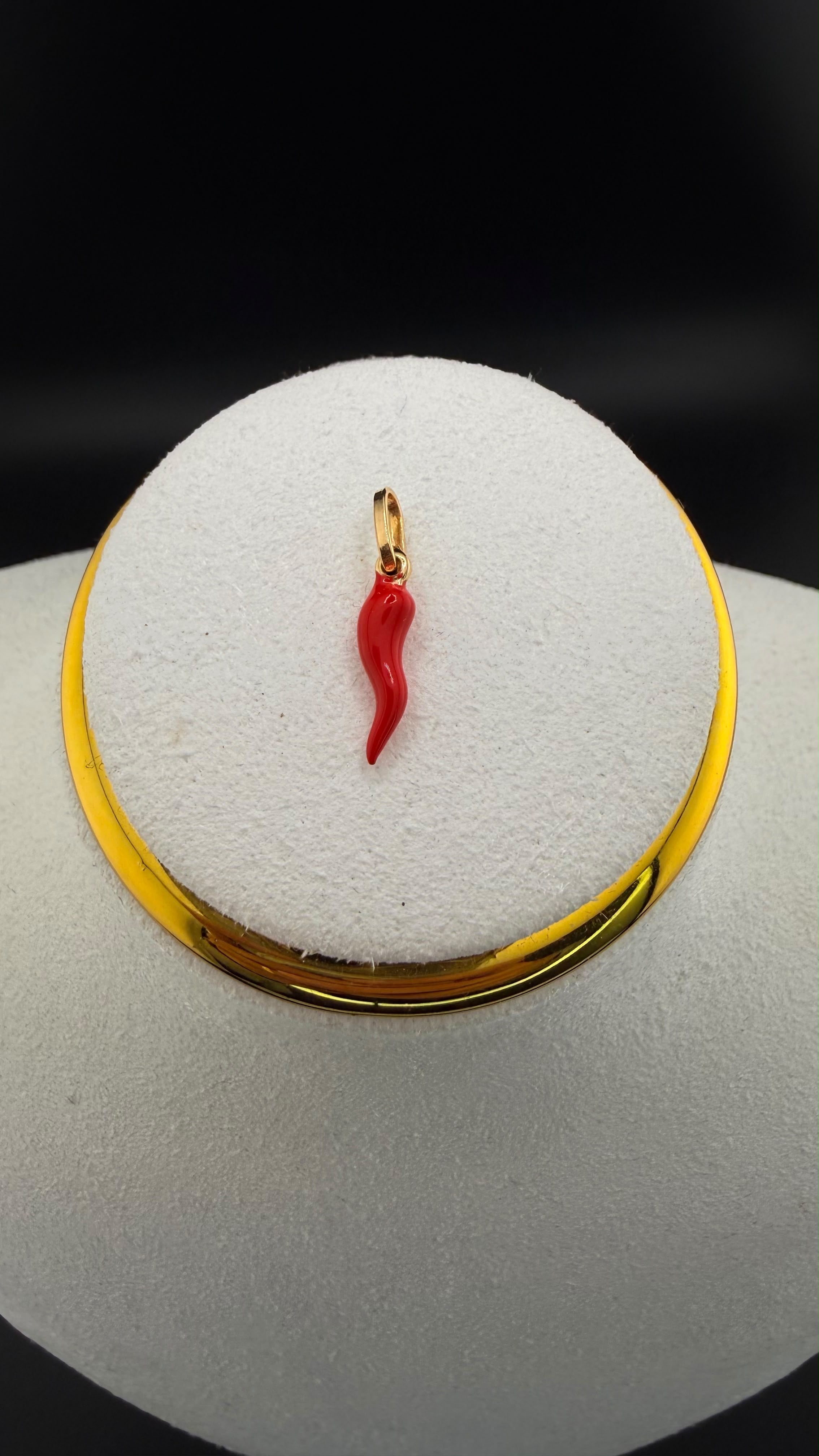 Cornicello red Pendant 18k,S.