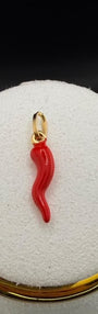 Cornicello red Pendant 18k,M.