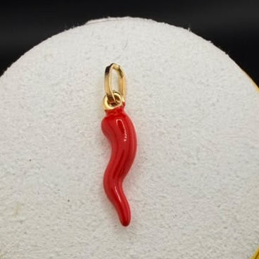 Cornicello red Pendant 18k,M.