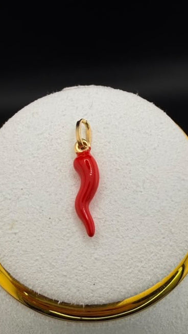 Cornicello red Pendant 18k,M.