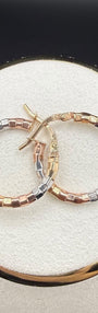 Tri-Color Gold Hoop 18k.