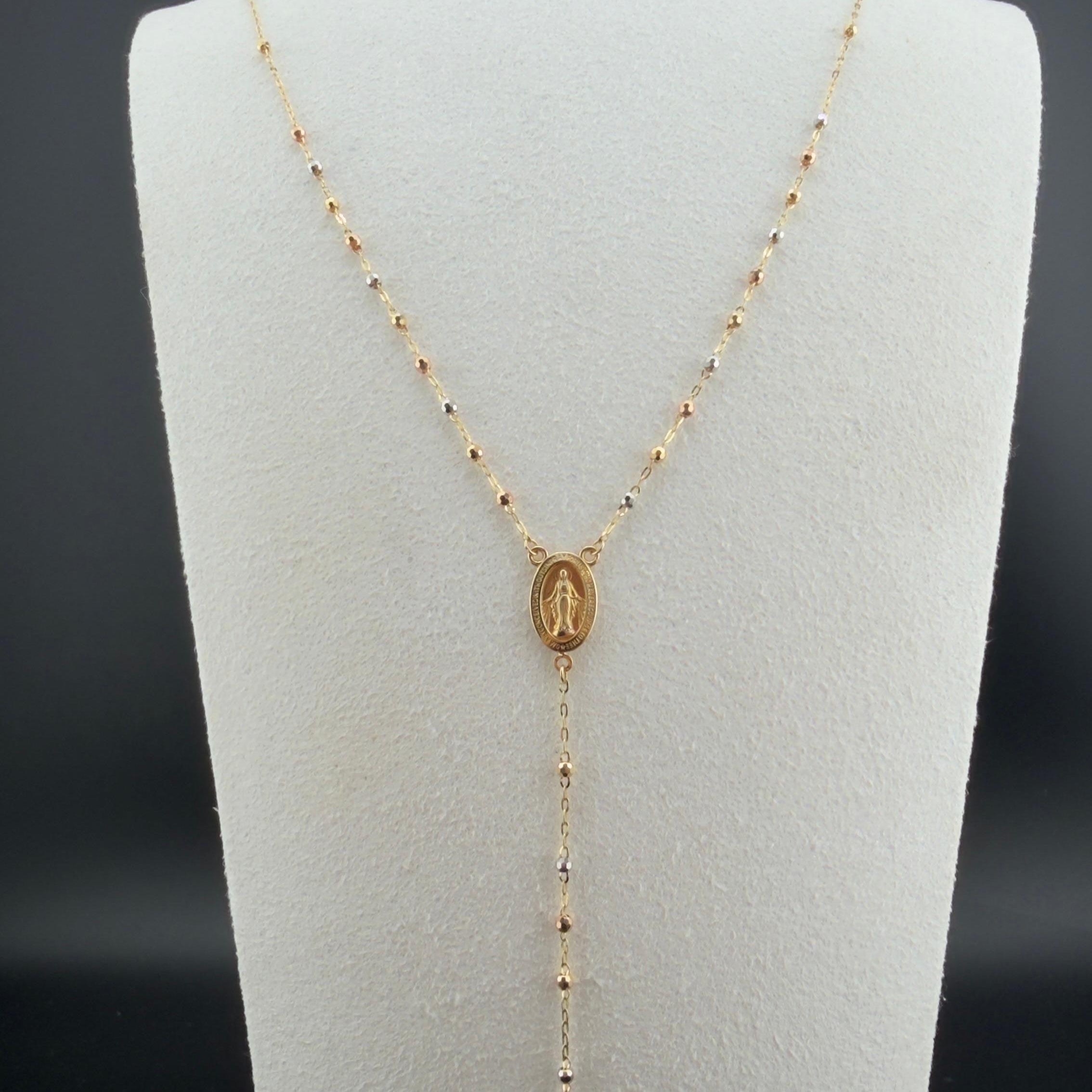 Rosary, Three-Tone Gold Chain 18k, 55cm.
