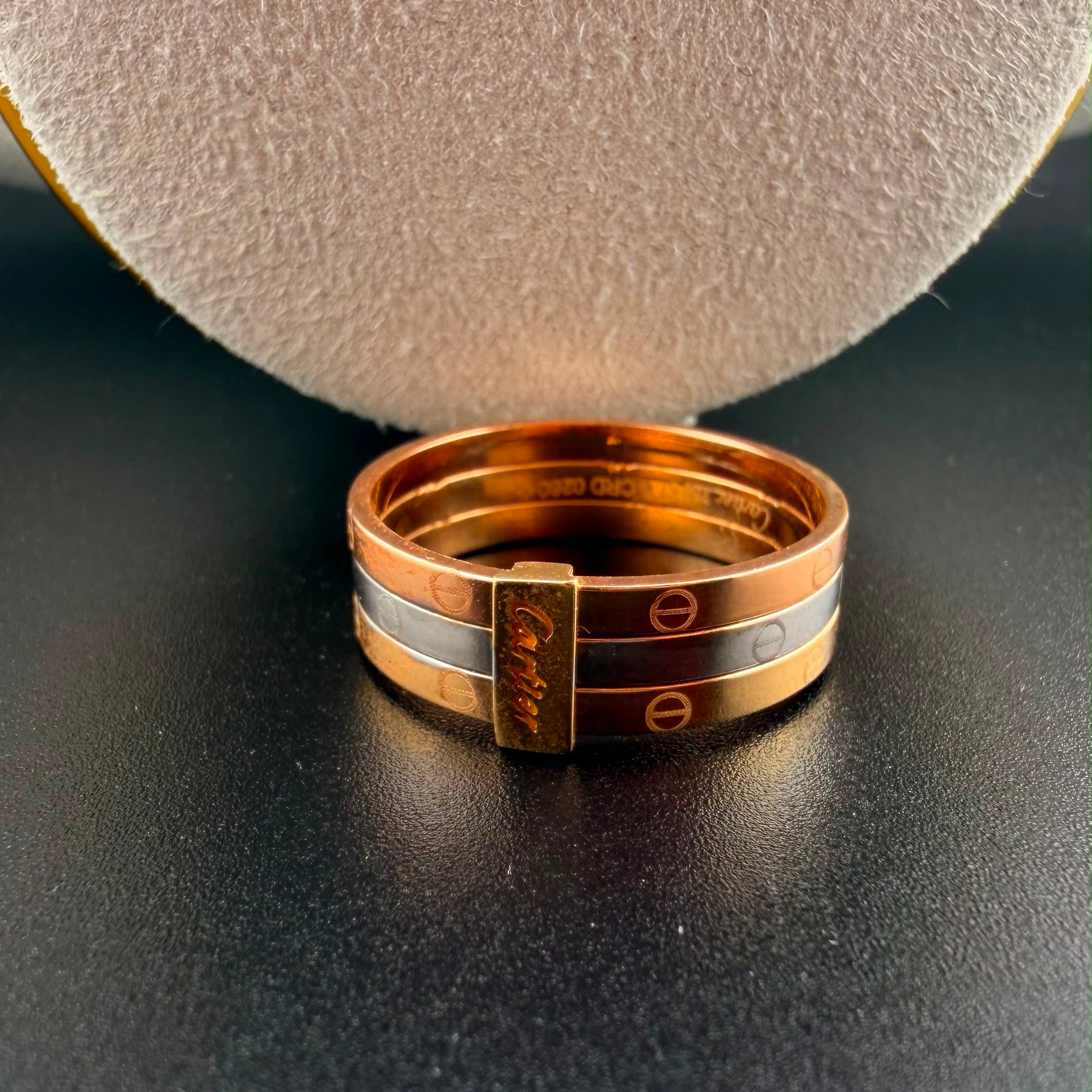 Gold Triple Band LOVE Ring 18k, 7cm.