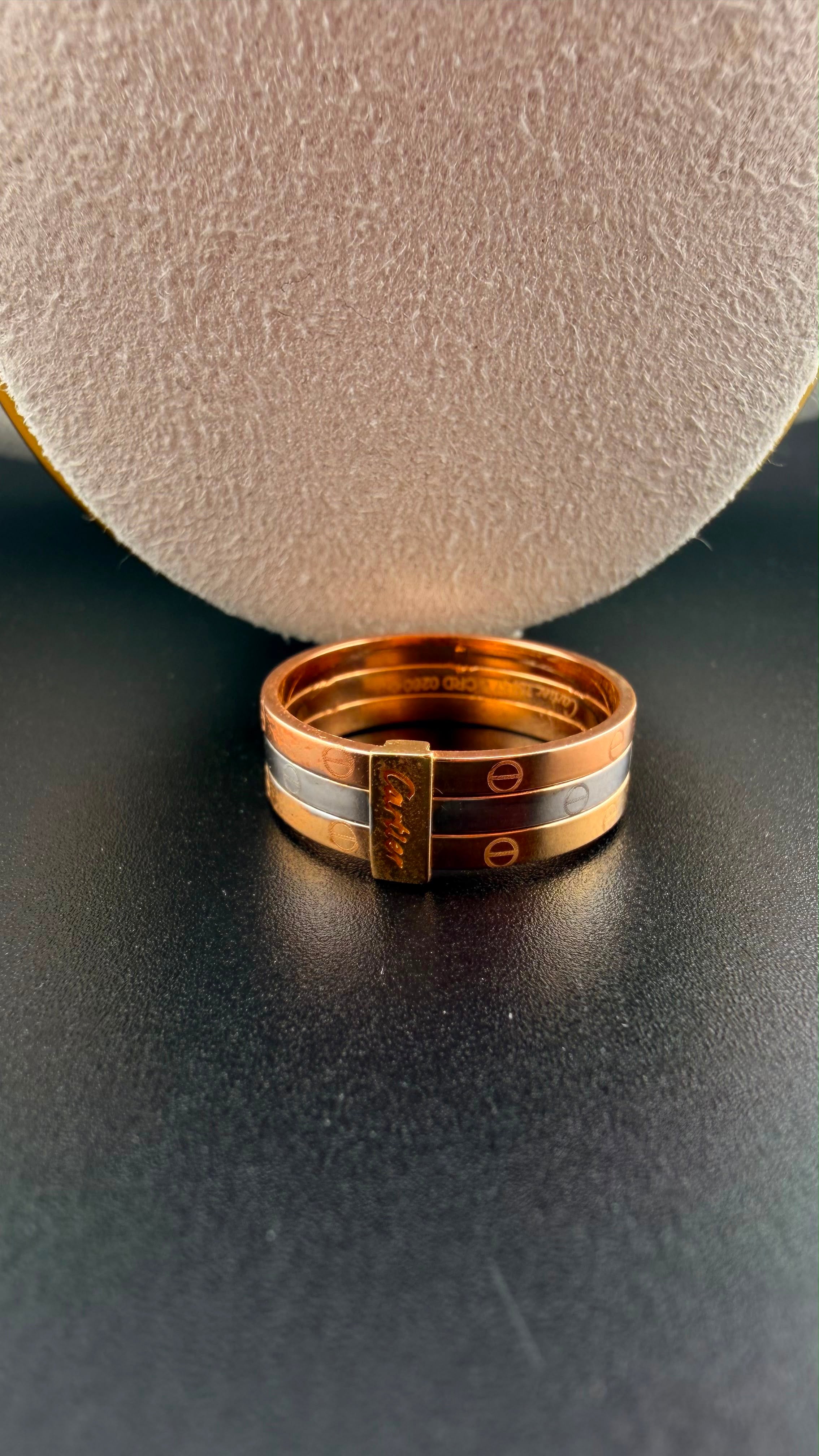 Gold Triple Band LOVE Ring 18k, 7cm.