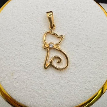 Cat Pendant 18k.