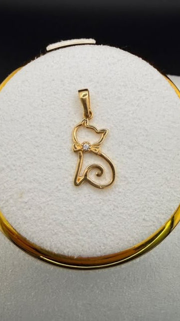 Cat Pendant 18k.