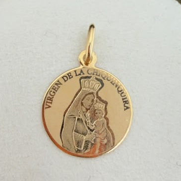 Our Lady of Chiquinquirá Medal Pendant 18k.