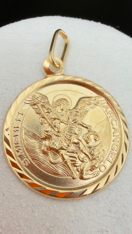 Archangel Saint Michael Pendant 18k.