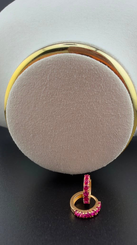 Fucsia Glam Hoop 18k.