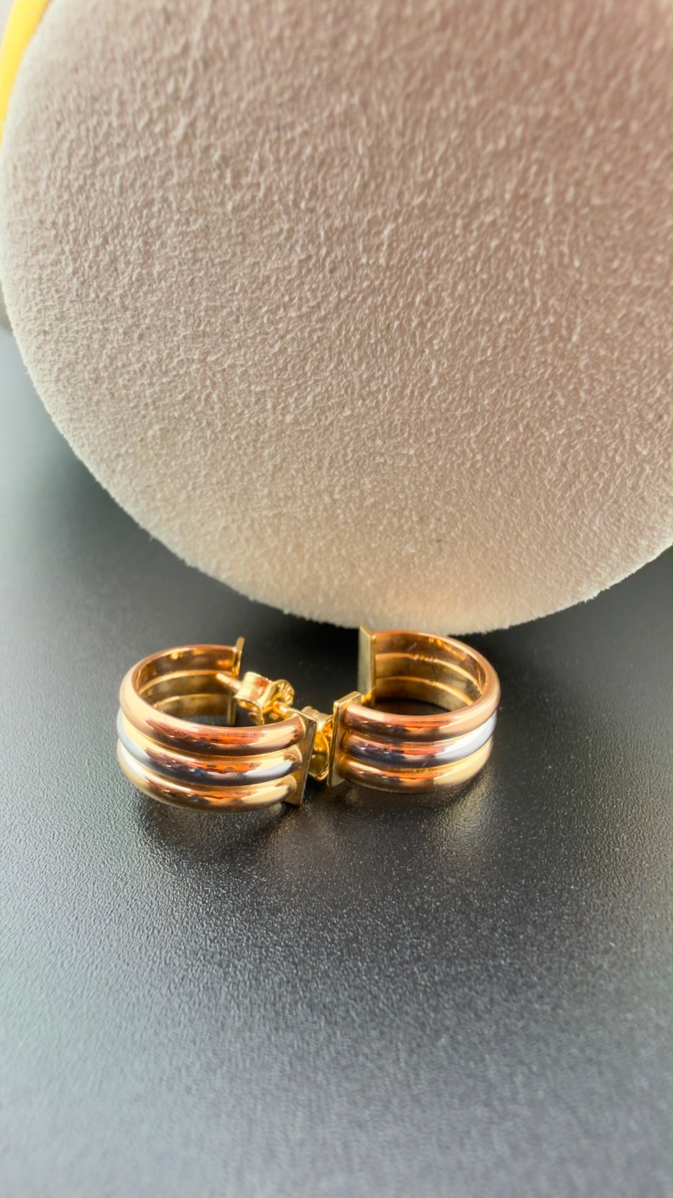Classic three colors Earrings 18k.