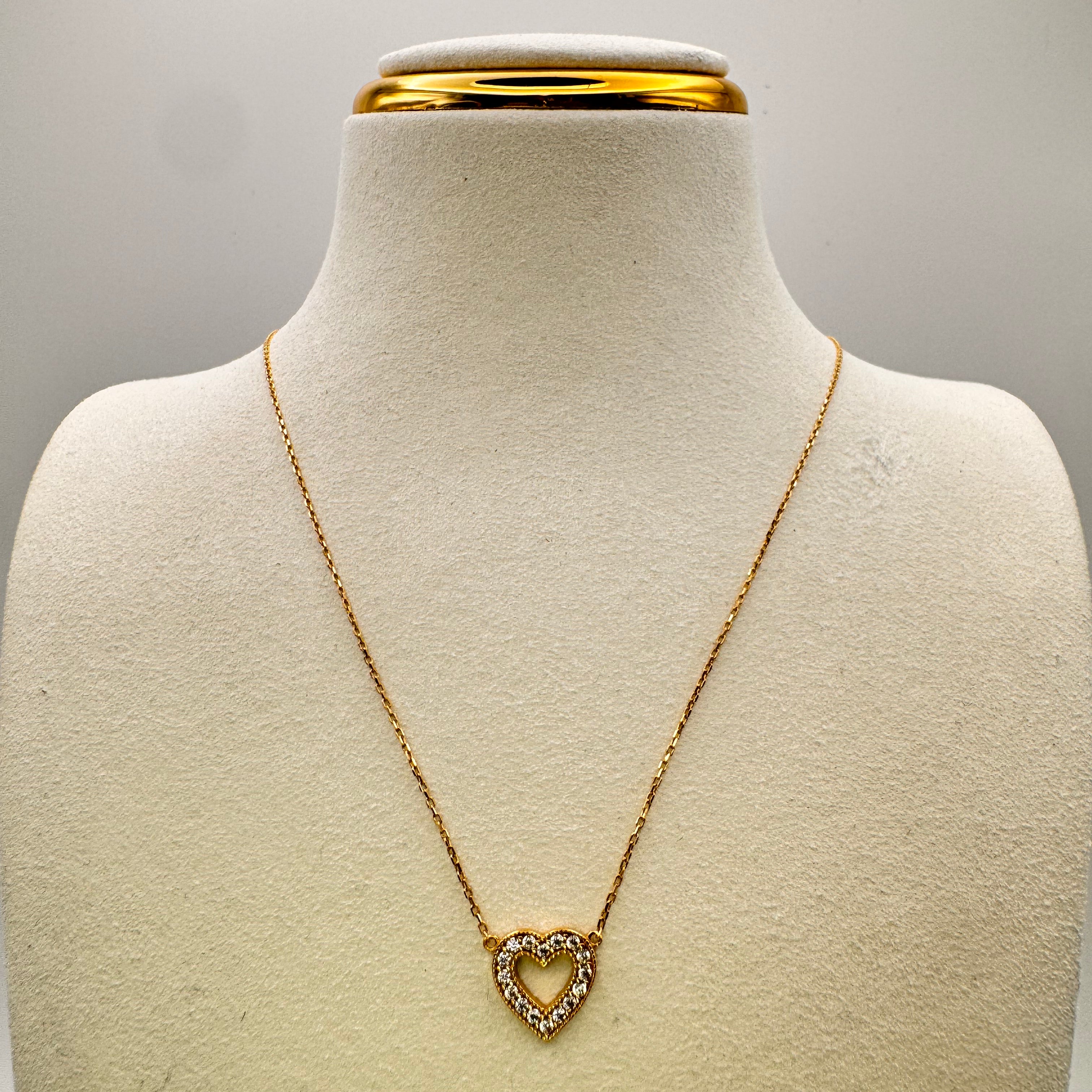 Heart Zirconia Chain 18k 45cm