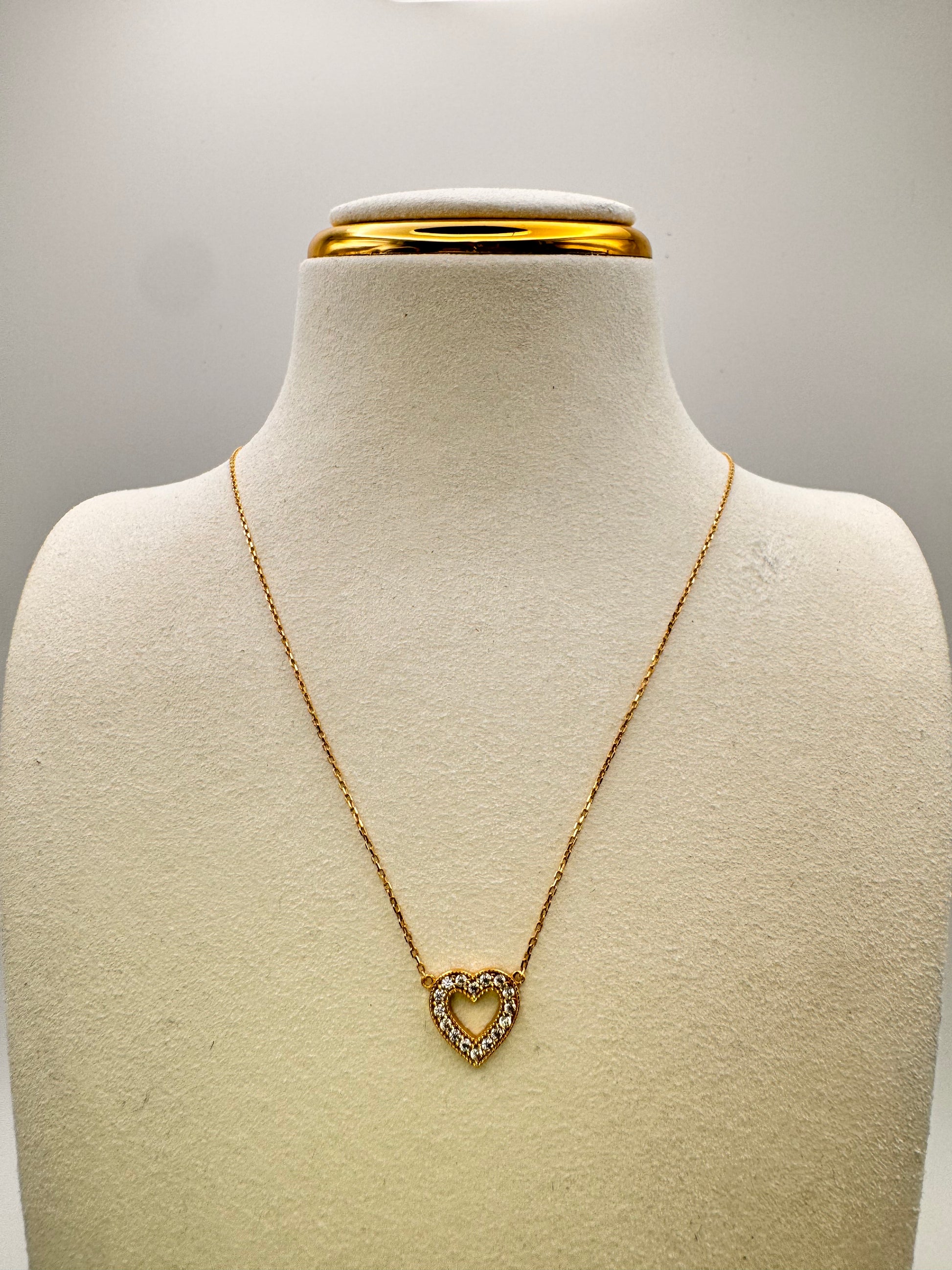 Heart Zirconia Chain 18k 45cm